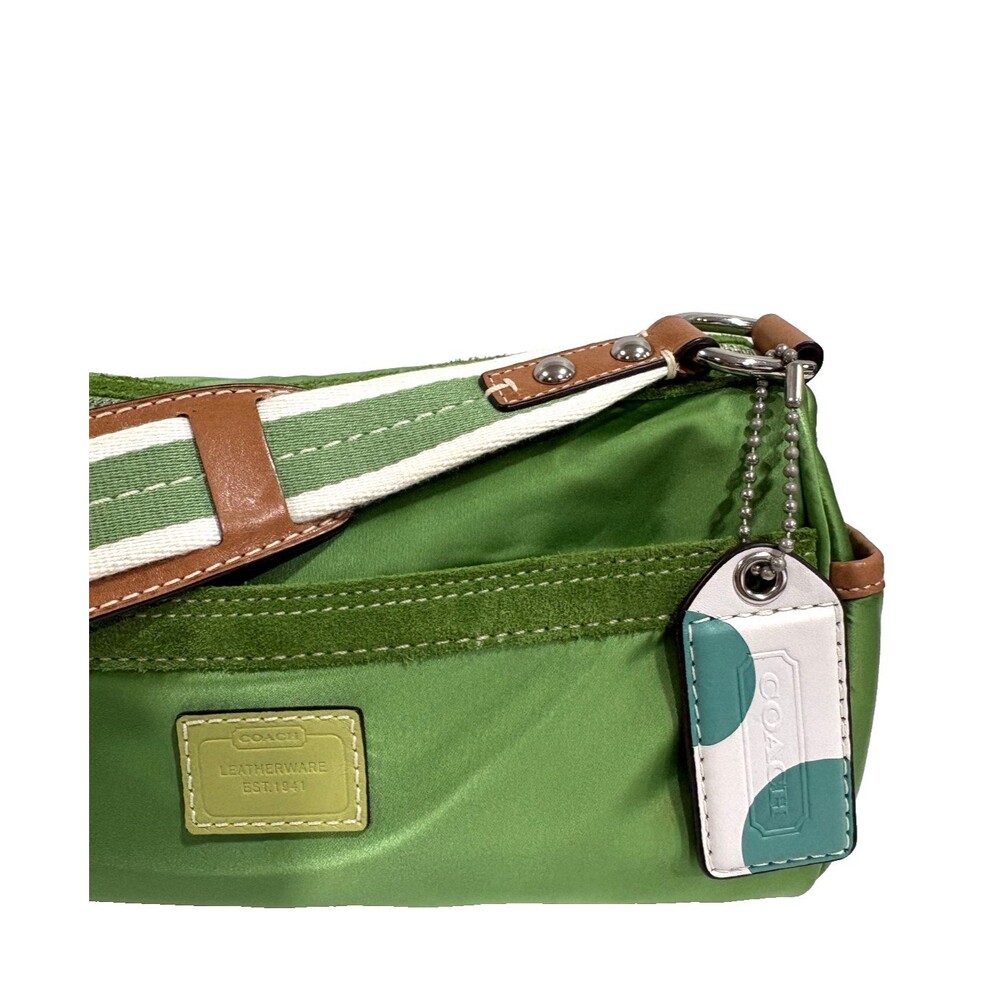 Coach Green Sateen / Leather trim Mini Barrel Bag Vintage 2006 RARE - Picture 10 of 14